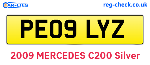 PE09LYZ are the vehicle registration plates.