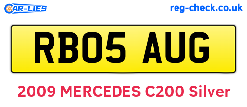 RB05AUG are the vehicle registration plates.