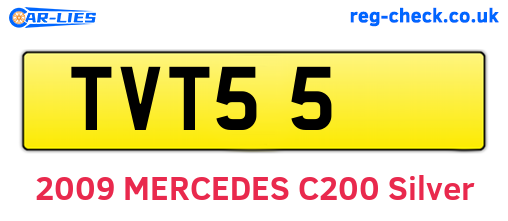 TVT55 are the vehicle registration plates.