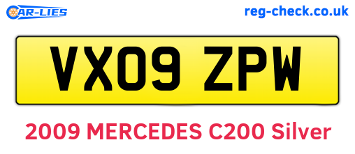 VX09ZPW are the vehicle registration plates.