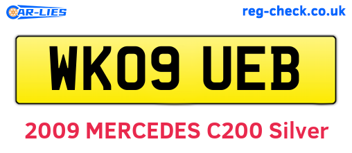 WK09UEB are the vehicle registration plates.