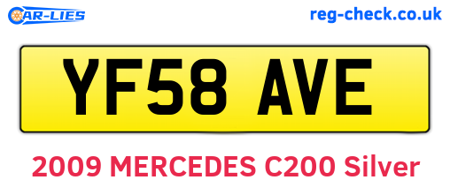 YF58AVE are the vehicle registration plates.