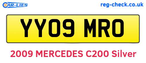YY09MRO are the vehicle registration plates.