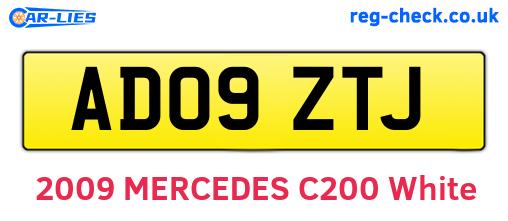 AD09ZTJ are the vehicle registration plates.
