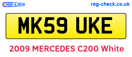 MK59UKE are the vehicle registration plates.