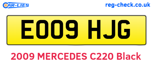 EO09HJG are the vehicle registration plates.