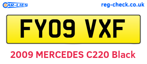 FY09VXF are the vehicle registration plates.