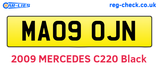 MA09OJN are the vehicle registration plates.