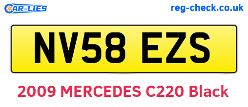 NV58EZS are the vehicle registration plates.