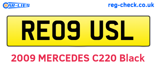 RE09USL are the vehicle registration plates.