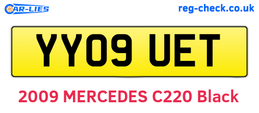 YY09UET are the vehicle registration plates.