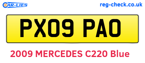PX09PAO are the vehicle registration plates.