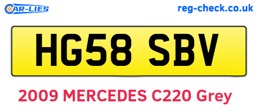 HG58SBV are the vehicle registration plates.