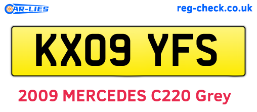 KX09YFS are the vehicle registration plates.