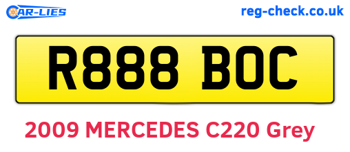 R888BOC are the vehicle registration plates.