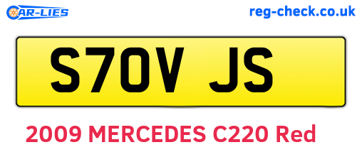 S70VJS are the vehicle registration plates.