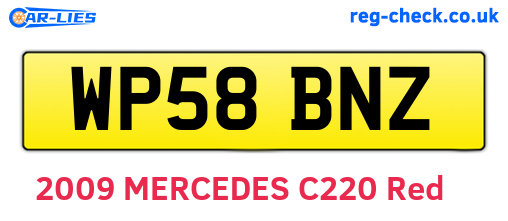 WP58BNZ are the vehicle registration plates.