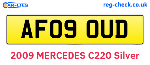 AF09OUD are the vehicle registration plates.