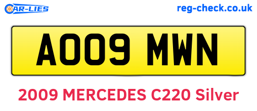 AO09MWN are the vehicle registration plates.