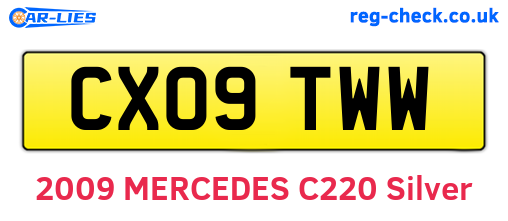 CX09TWW are the vehicle registration plates.