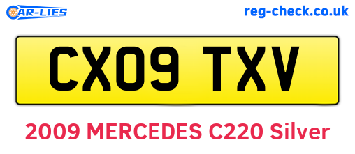 CX09TXV are the vehicle registration plates.