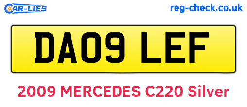 DA09LEF are the vehicle registration plates.