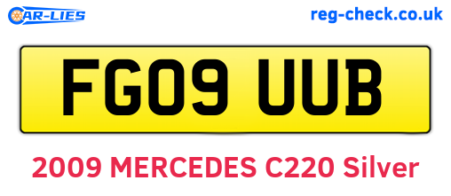 FG09UUB are the vehicle registration plates.