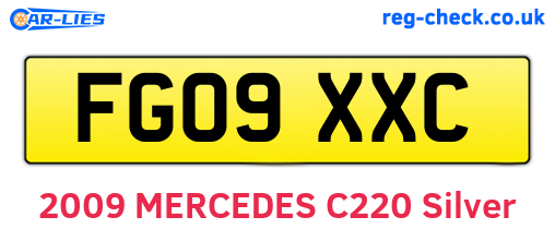 FG09XXC are the vehicle registration plates.