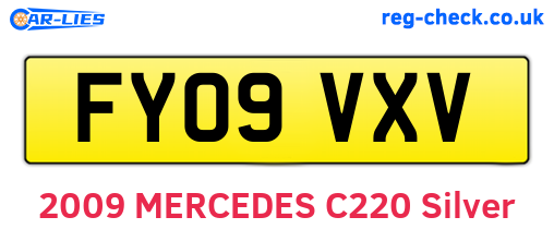 FY09VXV are the vehicle registration plates.