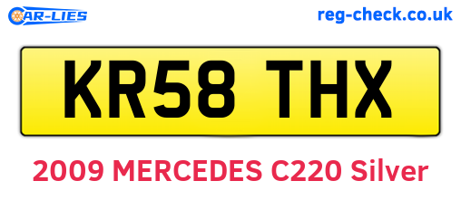 KR58THX are the vehicle registration plates.