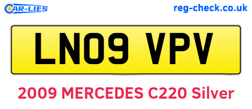 LN09VPV are the vehicle registration plates.
