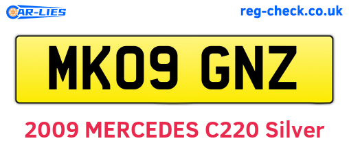 MK09GNZ are the vehicle registration plates.