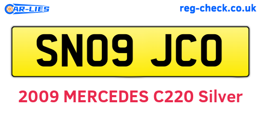 SN09JCO are the vehicle registration plates.