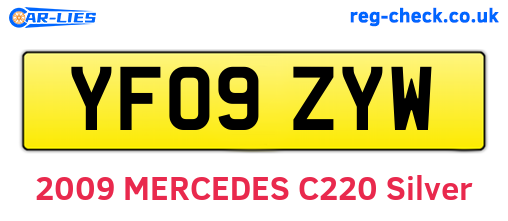 YF09ZYW are the vehicle registration plates.