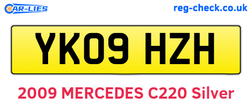 YK09HZH are the vehicle registration plates.