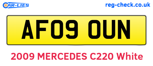 AF09OUN are the vehicle registration plates.