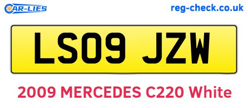 LS09JZW are the vehicle registration plates.