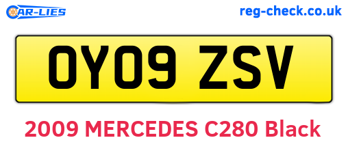 OY09ZSV are the vehicle registration plates.