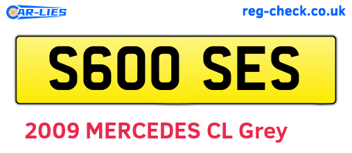 S600SES are the vehicle registration plates.