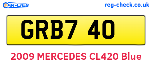 GRB740 are the vehicle registration plates.