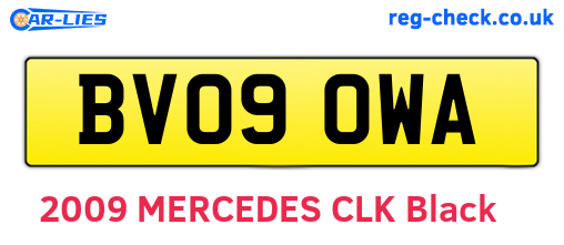 BV09OWA are the vehicle registration plates.