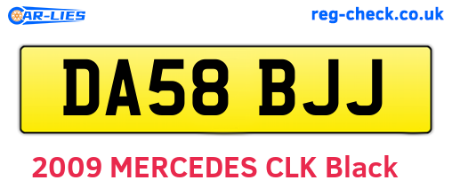 DA58BJJ are the vehicle registration plates.