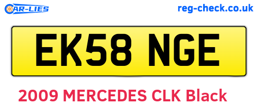 EK58NGE are the vehicle registration plates.