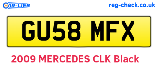 GU58MFX are the vehicle registration plates.