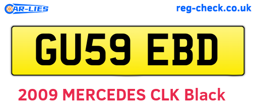 GU59EBD are the vehicle registration plates.