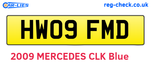 HW09FMD are the vehicle registration plates.