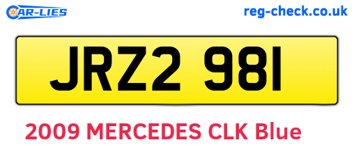 JRZ2981 are the vehicle registration plates.