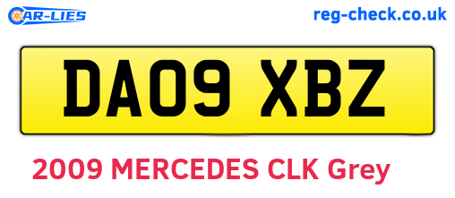 DA09XBZ are the vehicle registration plates.