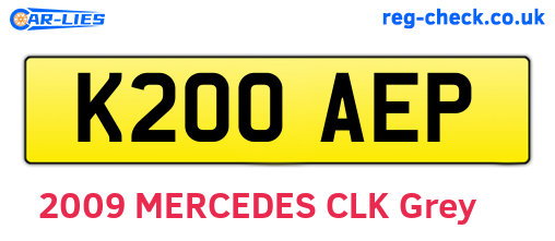 K200AEP are the vehicle registration plates.