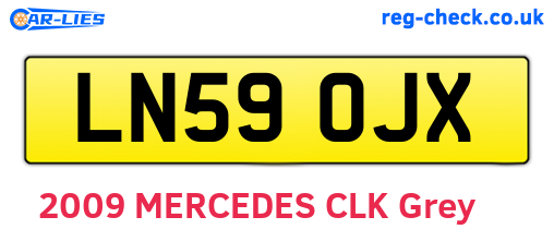 LN59OJX are the vehicle registration plates.